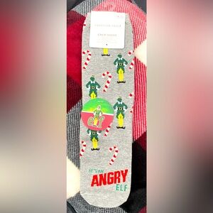 American Eagle Crew Socks Christmas Elf Gray Soft & Cozy NWT